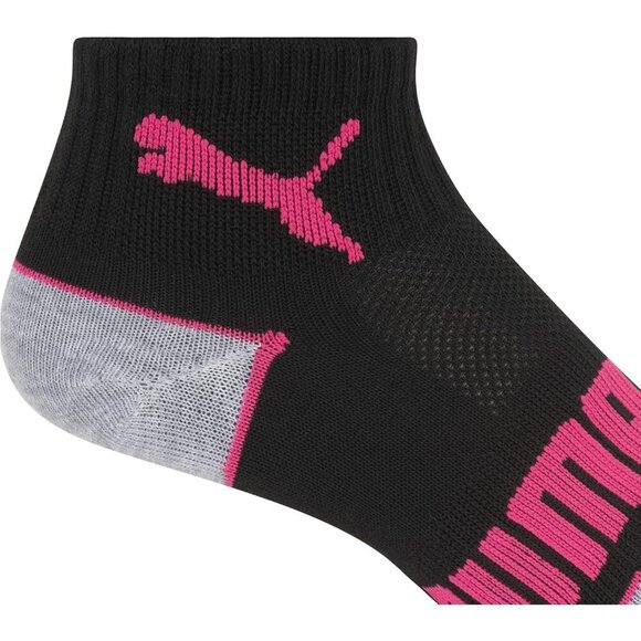 ❤️Women Black PUMA 6 Pack Quarter Crew Socks - Picture 5 of 6